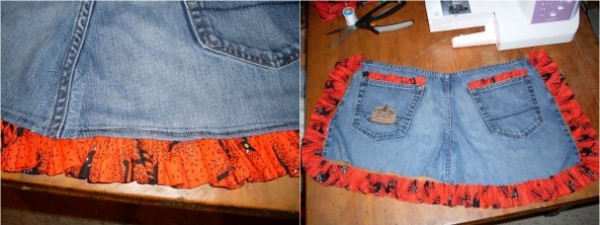 Tutorial on making a DIY apron out of old jeans waste