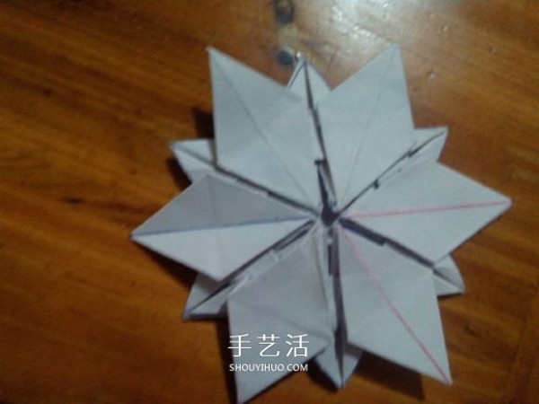 3D three-dimensional snowflake origami illustration, how to fold complex and exquisite snowflakes