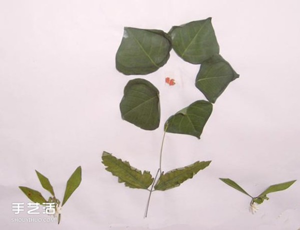 How to make simple leaf stickers for young children, simple leaf sticker pictures