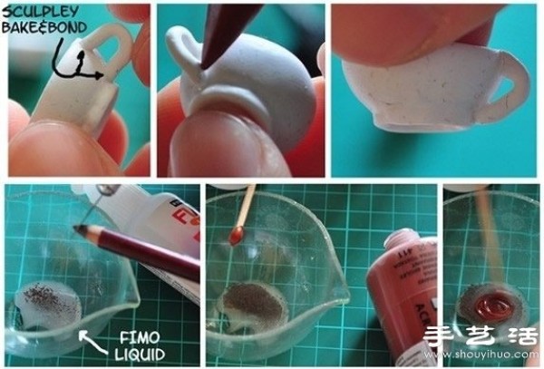 Illustrated Tutorial on Handmade Mini Coffee Cups from Clay