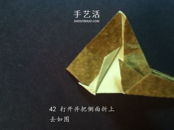 Wear the cat with you! Illustration of the origami method of cat head ring