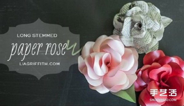 A simple folding method of paper rose with illustrations and paper rose hairpin DIY tutorial