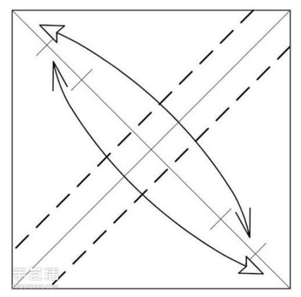 Illustration of the folding method of the origami sofa chair and the folding steps of the handmade sofa chair