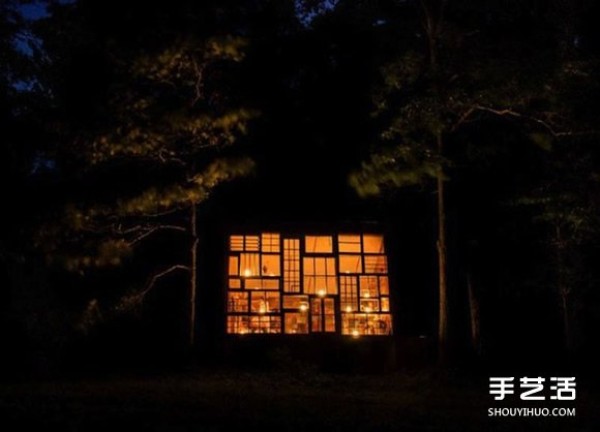 A dreamy lakeside house made up of all kinds of old windows