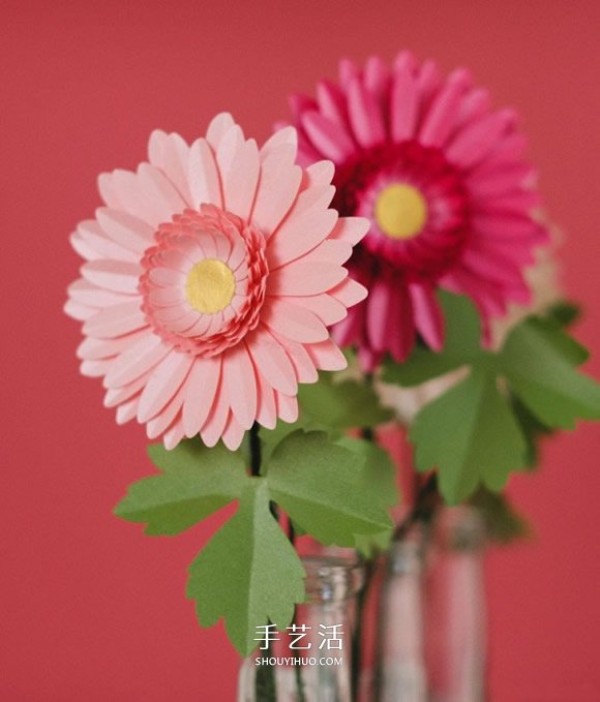 How to make gerbera from cardboard with illustrations of handmade gerbera