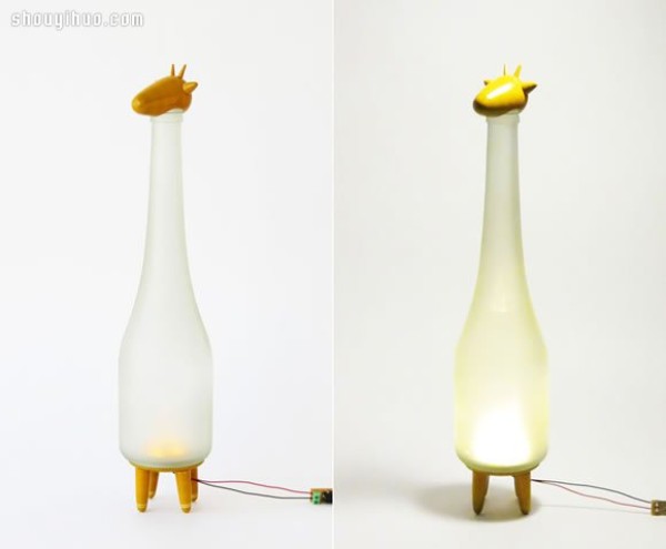 DIY Handmade Super Cute Animal Table Lamp from Recycled Glass Bottles