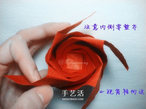 Detailed folding method of European and American roses, step-by-step diagram of how to fold PT roses