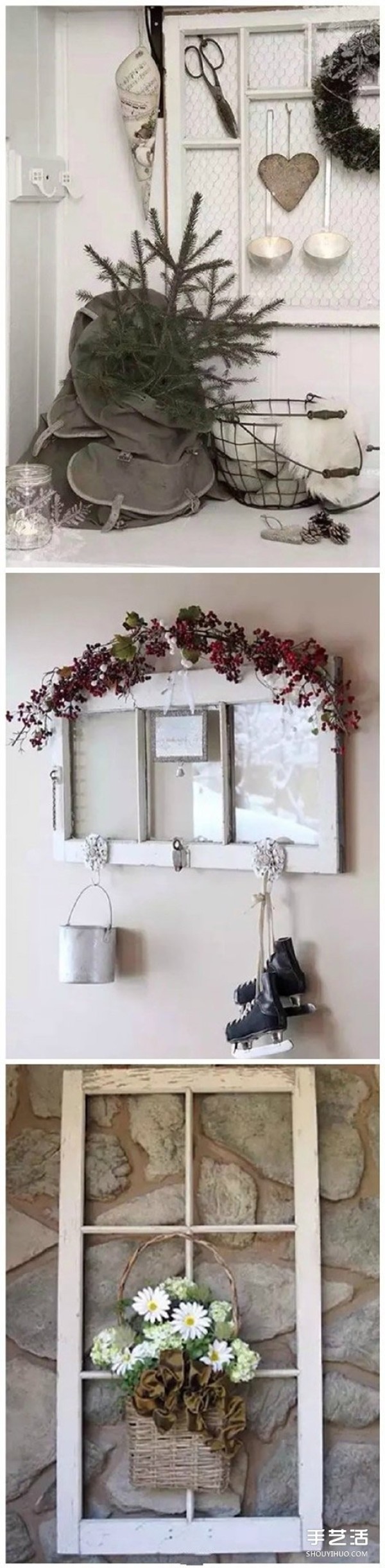 DIY production of old windows transformed into highlights of home decoration