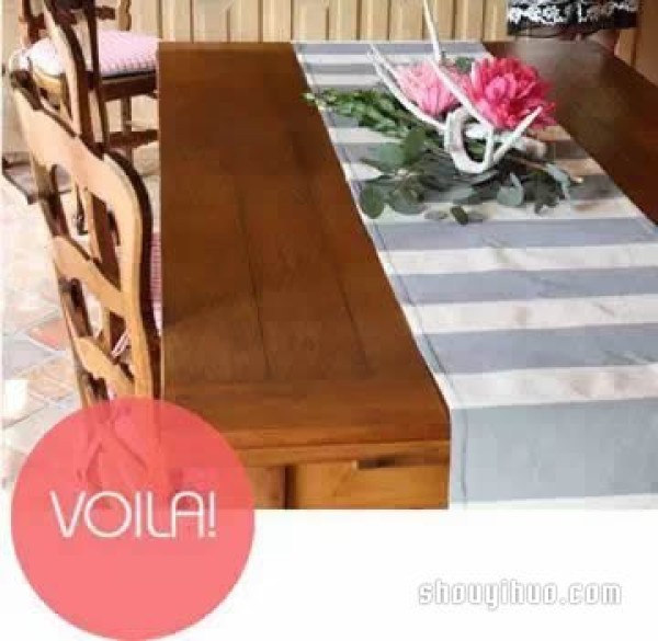 DIY your own creative tablecloths. Old tablecloths can also be transformed