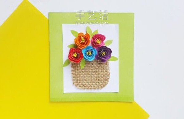 Illustrated tutorial on how to make homemade Mothers Day three-dimensional paper flower cards