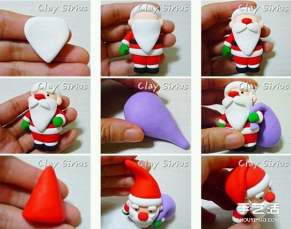 Clay Santa and Reindeer tutorial with super-detailed step-by-step illustrations