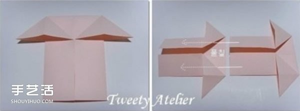 Napkin box DIY production tutorial, beautiful paper box folding method illustration