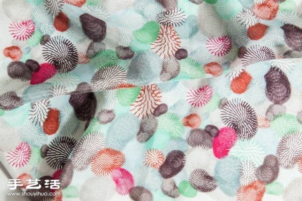 Dutch ethereal hand-painted silk scarfComposed elements