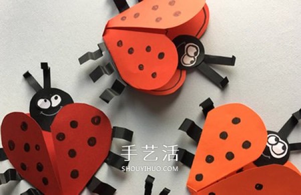 Blessings and luck! How to make Valentines Day love card with seven-star ladybug