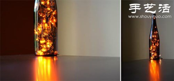 Glass bottles are turned into treasures, handmade romantic lamps