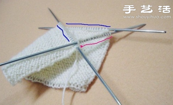 Illustrated tutorial on knitting beautiful boat socks with wool