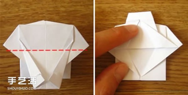 Illustrated tutorial for U.S. dollar origami short-sleeved T-shirt comes with a cute little tie