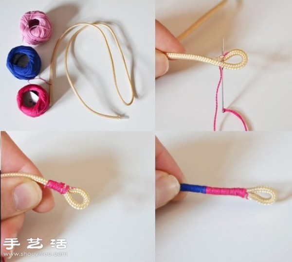 The simplest illustrated tutorial on DIY making of colorful hand rope bracelets