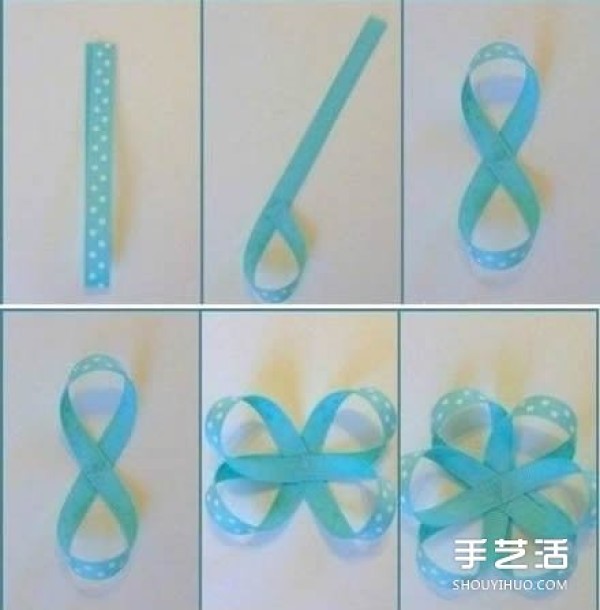 DIY tutorial on how to make ribbon flowers, illustrations of how to make ribbon flowers