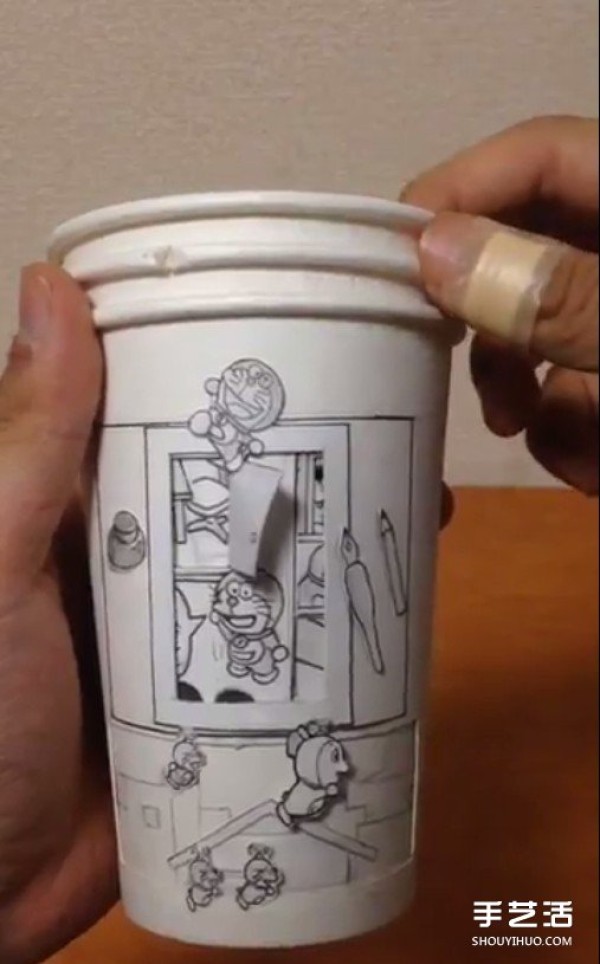 Paper cup DIY super awesome animation, lets take a time machine with Nobita