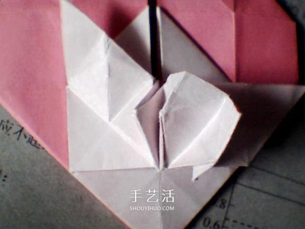 Illustrations on how to fold Valentines Day love origami with wings to make a perfect match