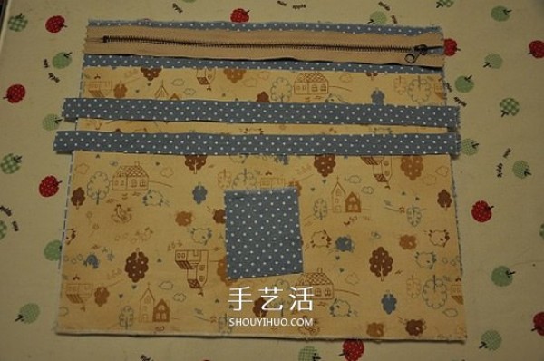 Non-woven pencil case handmade tutorial, handmade fabric pencil case illustration