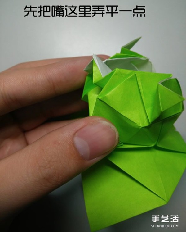 Three-dimensional duck origami step-by-step drawing and duck folding tutorial illustration