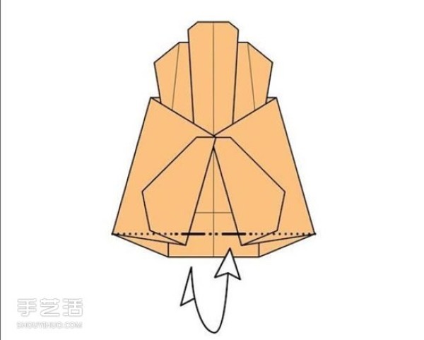 Illustration of the folding method of the origami sofa chair and the folding steps of the handmade sofa chair