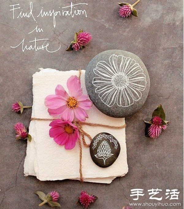 Fresh and elegant hand-made stone painting