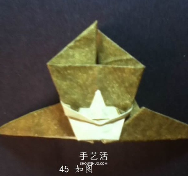 Wear the cat with you! Illustration of the origami method of cat head ring