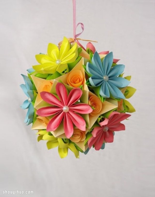 Appreciation of the beautiful handmade origami flower balls (1)