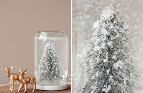 How to make a homemade snow glass bottle, a romantic snow scene decoration DIY tutorial