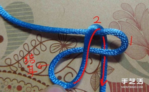 Illustration of the most basic sorrel knot and its combination of Ruyi knots