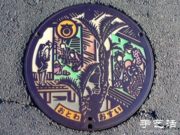 Japanese street creative manhole cover DIY design