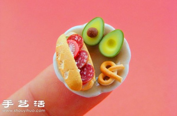 Mini polymer clay food model