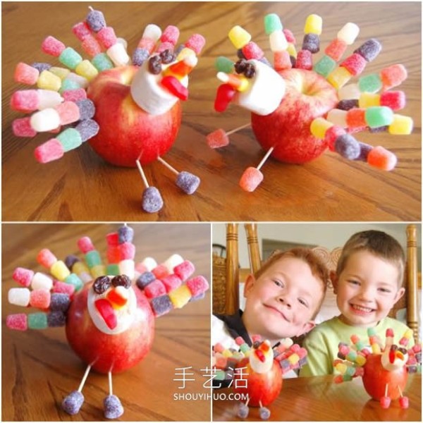 Tutorial on how to make a Thanksgiving Candy Turkey for children