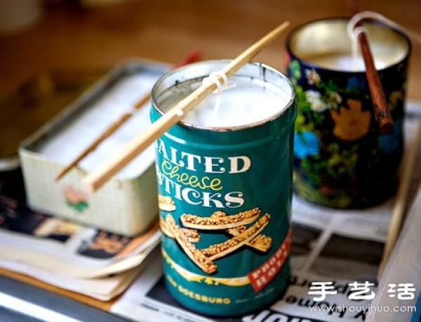 Using waste tin cans to make beautiful retro candles/candle holders by hand