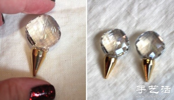 DIY handmade tutorial for trendy rhinestone earrings