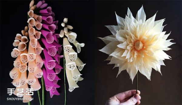 Using crepe paper to imitate pictures of colorful and exquisite paper art artificial flowers