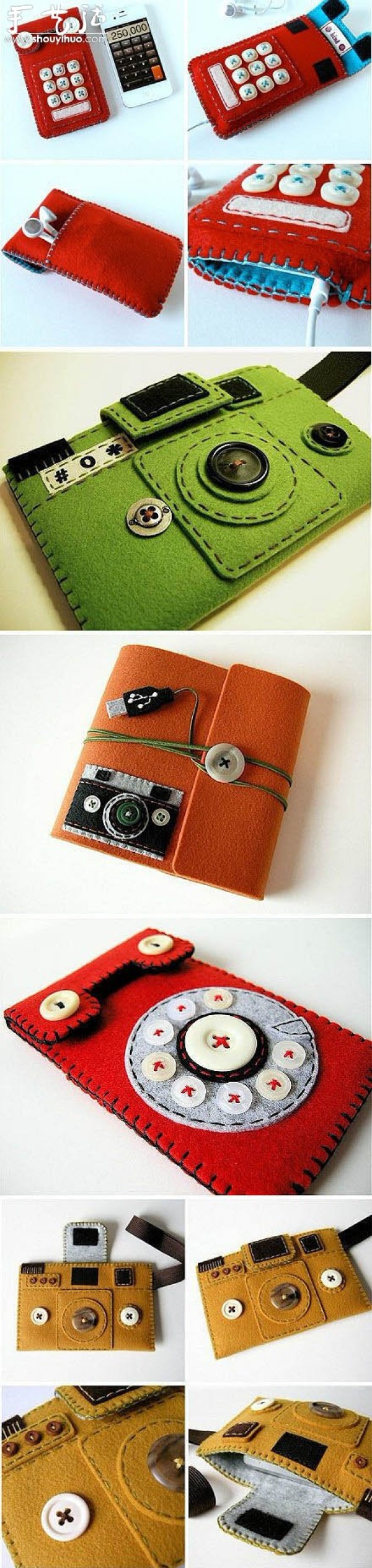 Cute coin purse made of beautiful buttons and non-woven fabric