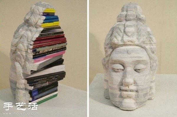 Lifelike paper sculptures of portraits