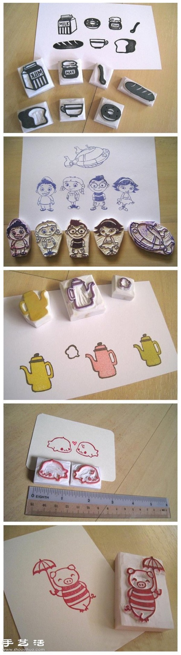 Simple and interesting making of rubber stamps for children