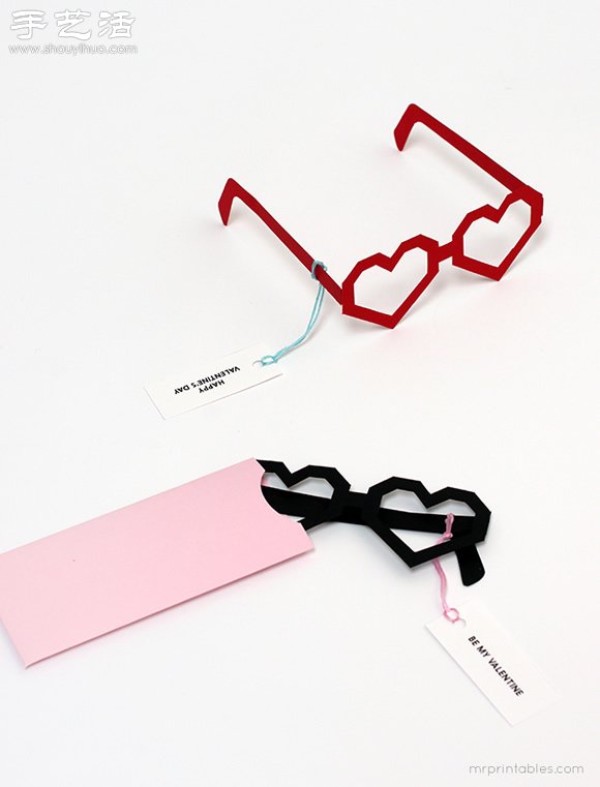 Handmade entertainment style heart-shaped glasses without lenses