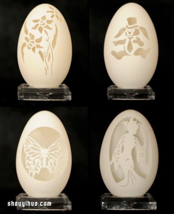 Appreciation of the exquisite hand-made egg carving art works