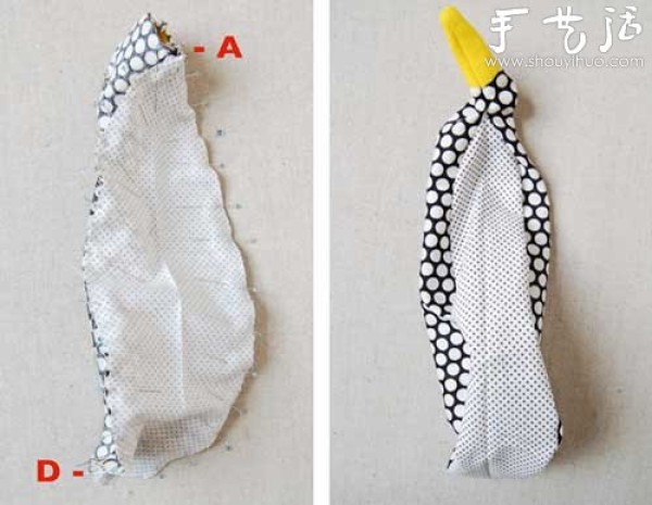 Tutorial on making penguin dolls with handmade fabrics