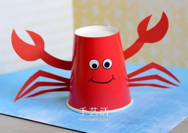 How to make small crabs easily, tutorial for children to make paper cup crabs by hand