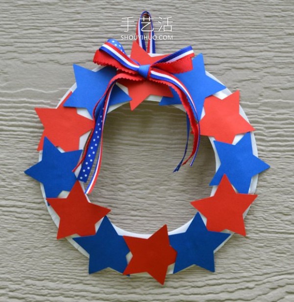 Tutorial on how to make handmade National Day wreath decorations for kindergartens