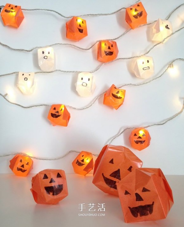 How to make origami pumpkin lanterns and DIY fun Halloween lights