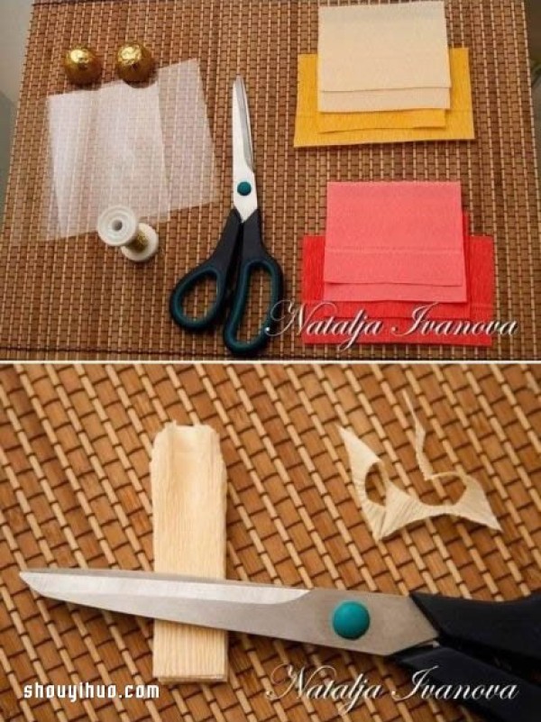 How to make crepe paper flowers, illustrated tutorials on how to fold handmade crepe paper flowers