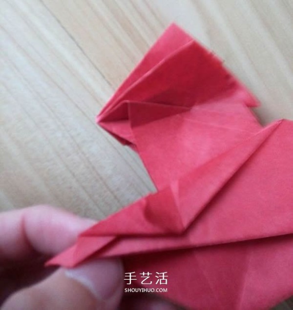 The process of folding the auspicious beast Kirin, the illustrated process of folding the Origami Tetsushi Kamiyas Kirin